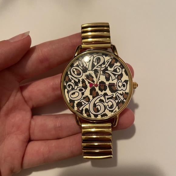 Betsy’s Johnson Gold Cheetah Watch - Picture 1 of 3